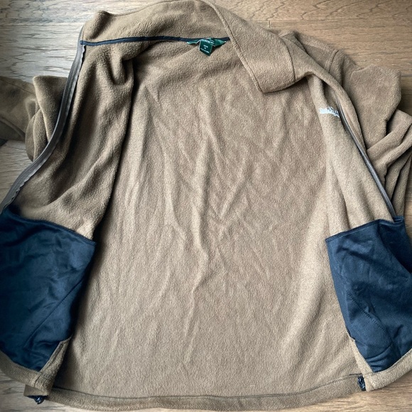 Men’s Woolrich Light Brown Fleece Jacket with Full-Zip-Size XL - Picture 6 of 9